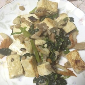 ❤小松菜と豆腐と竹輪の塩にんにくカレー炒め❤